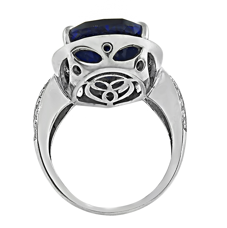 Estate 10.00ct Tanzanite 1.20ct Diamond Ring