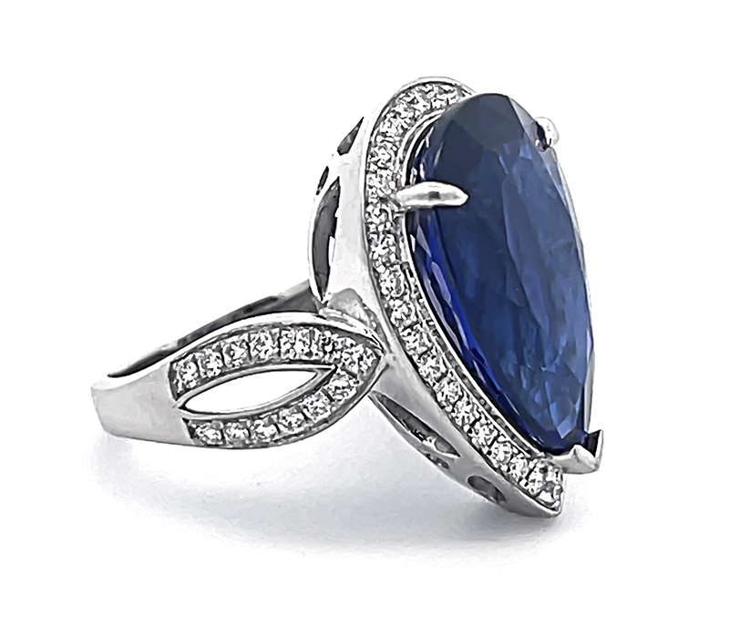 Estate 10.00ct Tanzanite 1.20ct Diamond Ring