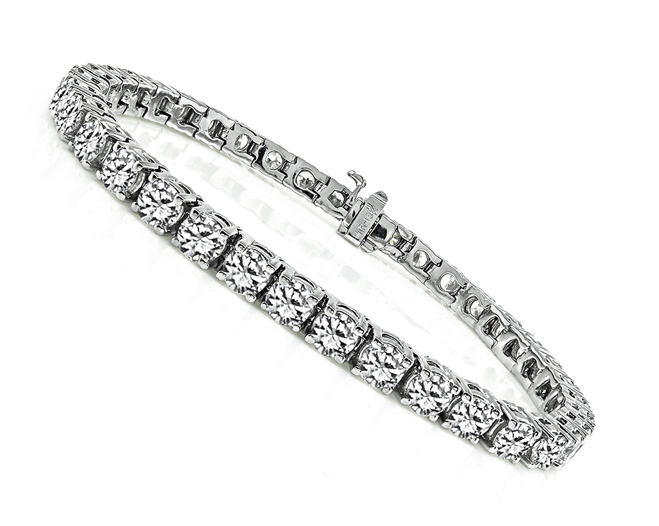 Estate 10.57ct Diamond Tennis Bracelet