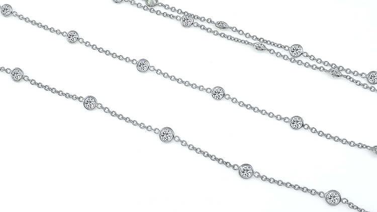 Estate 10.65ct Diamond By The Yard Necklace