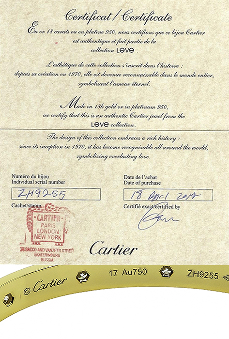 Estate Cartier 10 Diamond Gold Love Bangle