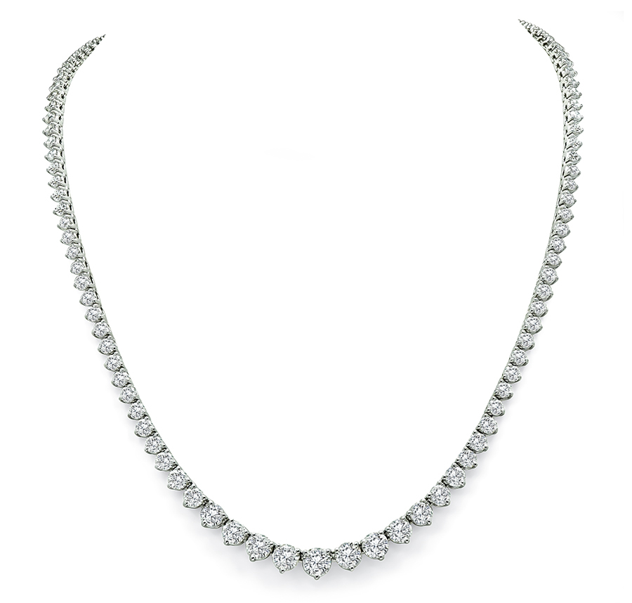 Estate 11.00ct Diamond Tennis Necklace