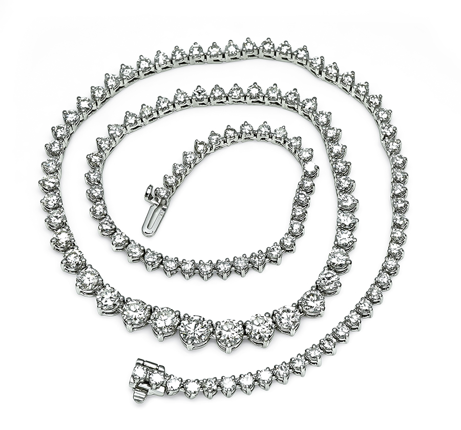 Estate 11.00ct Diamond Tennis Necklace