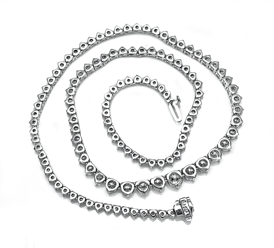 Estate 11.00ct Diamond Tennis Necklace