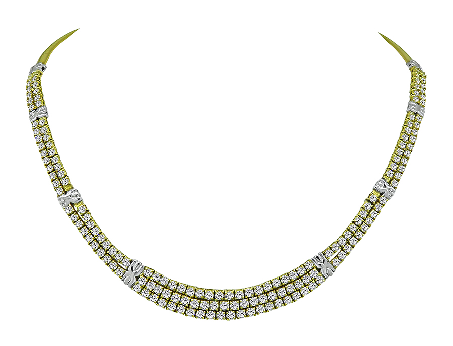 Estate 11.07ct Diamond Gold Necklace