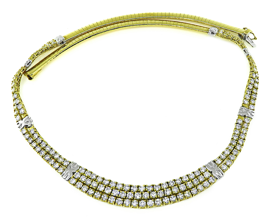 Estate 11.07ct Diamond Gold Necklace