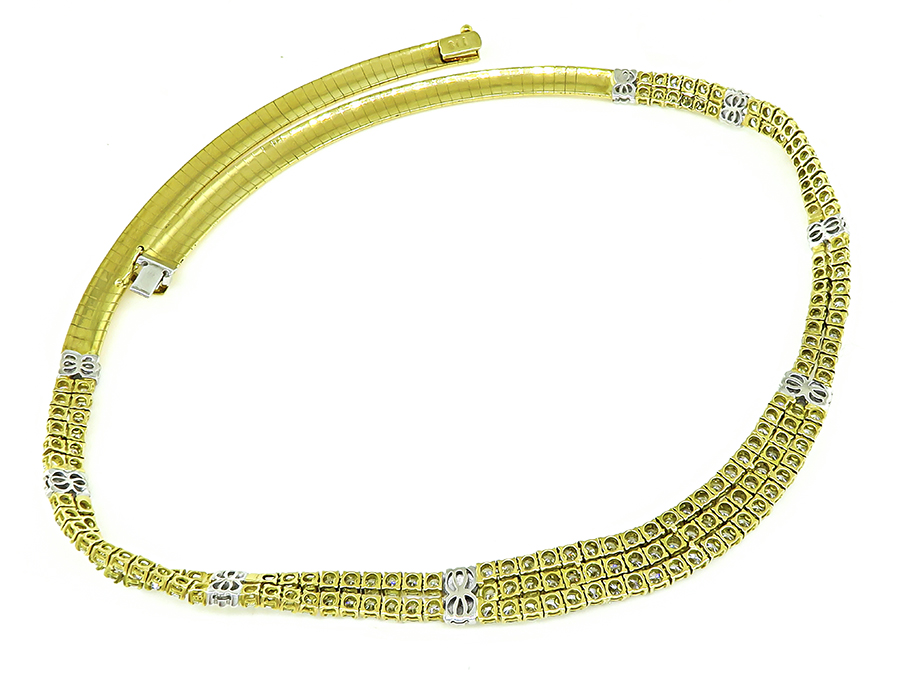 Estate 11.07ct Diamond Gold Necklace