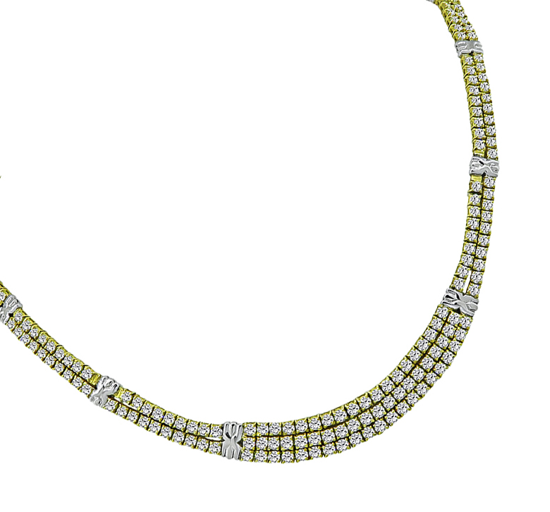 Estate 11.07ct Diamond Gold Necklace