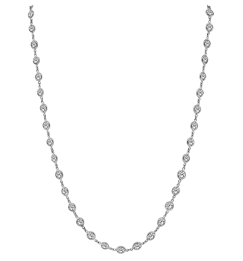 Estate 11.22ct Diamond By The Yard Necklace