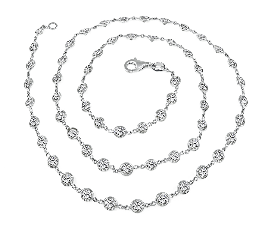 Estate 11.22ct Diamond By The Yard Necklace