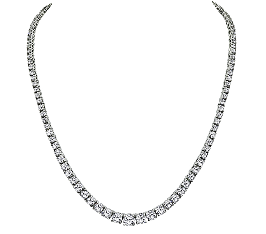 Estate 11.57ct Diamond Platinum Line Necklace