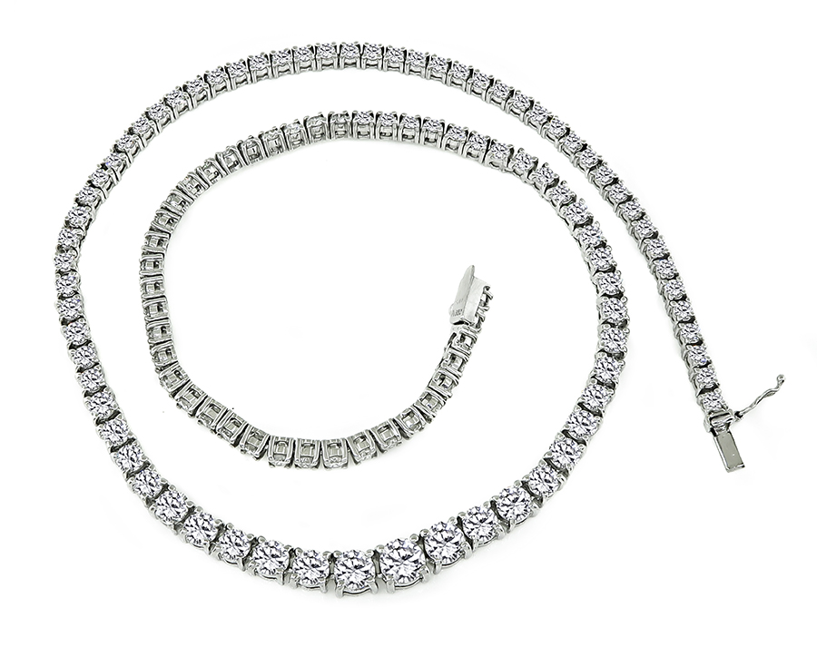 Estate 11.57ct Diamond Platinum Line Necklace