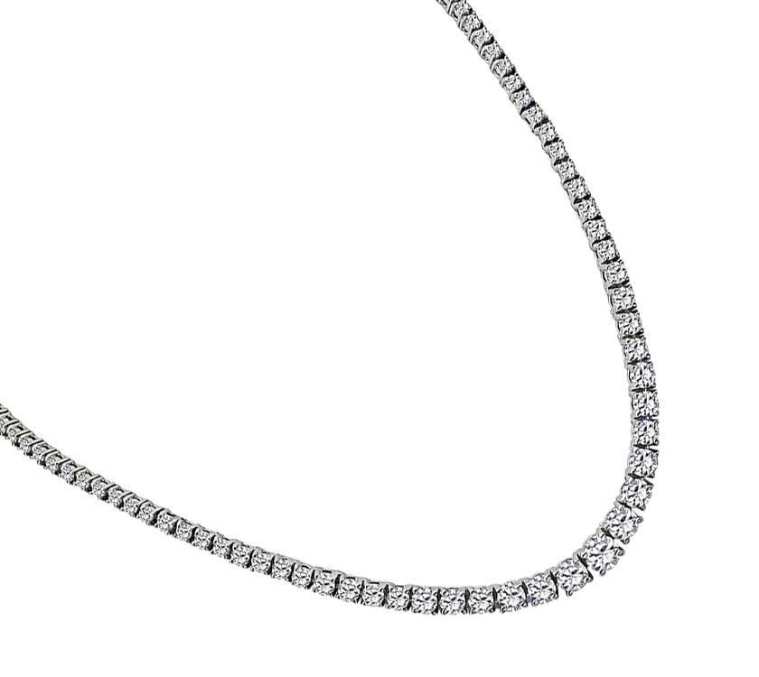 Estate 11.57ct Diamond Platinum Line Necklace