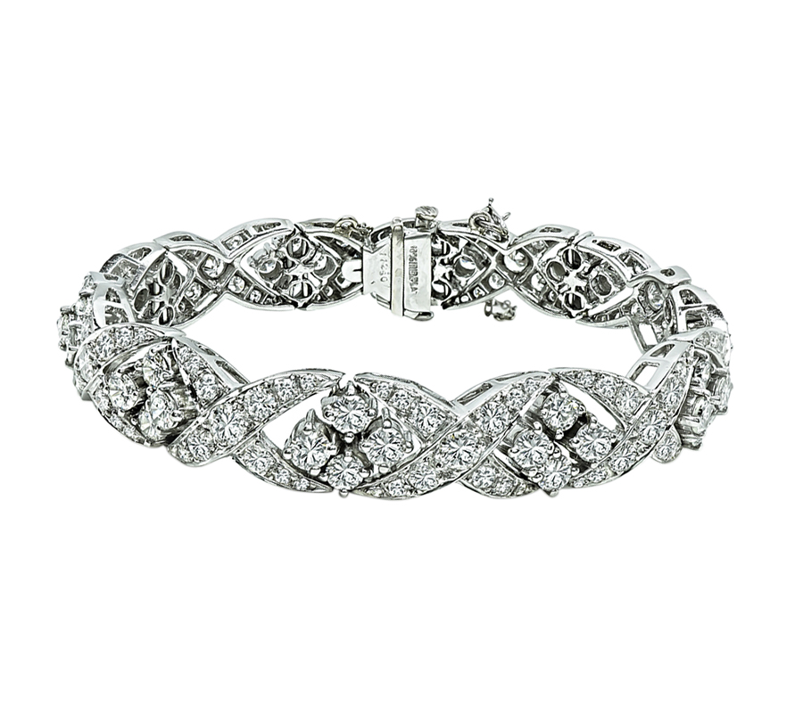 Estate 12.00ct Diamond Platinum Bracelet