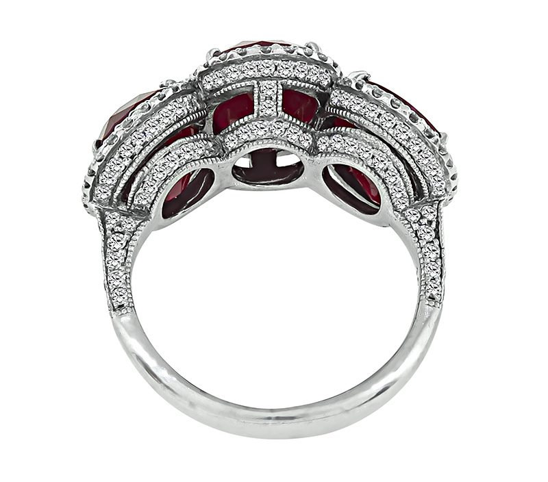 Estate GAL Certified 12.18ct Ruby 1.00ct Diamond Ring