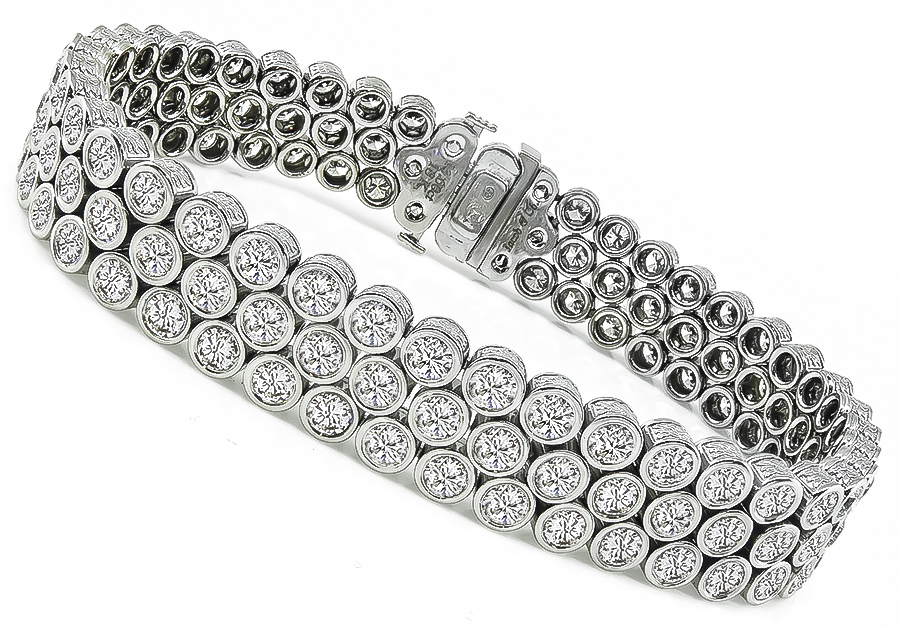 Round Cut Diamond 18k white Gold Bracelet by Jacobs & Co