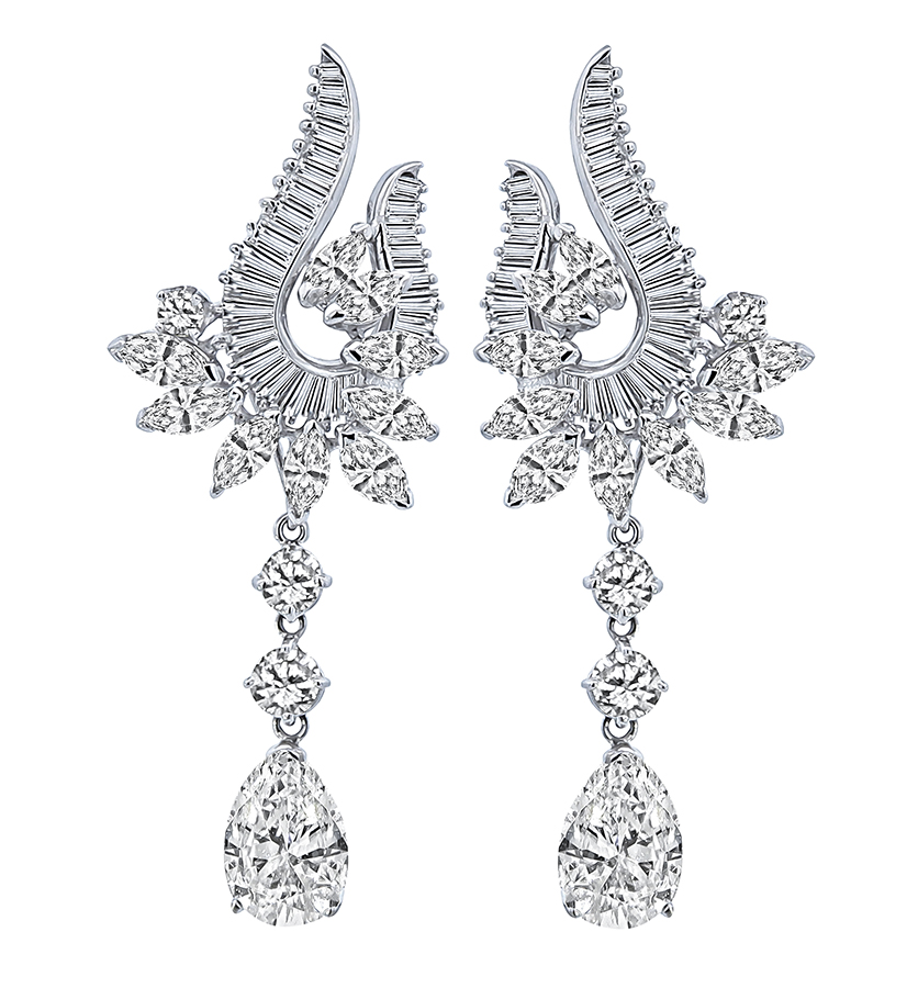 Estate 13.50cttw Diamond Night and Day Earrings