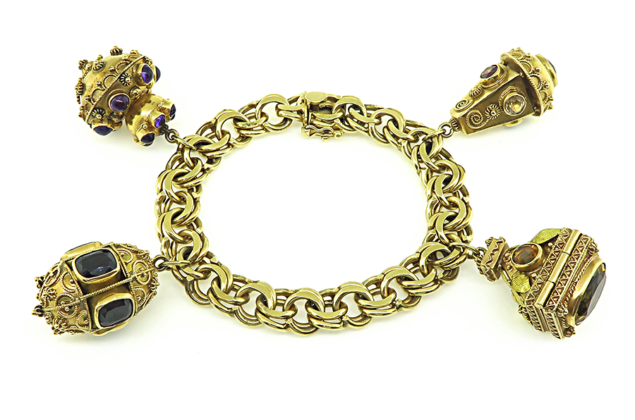 Estate Gold Charm Bracelet