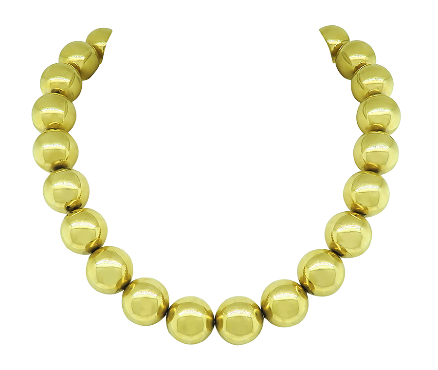 Vintage Gold Bead Necklace