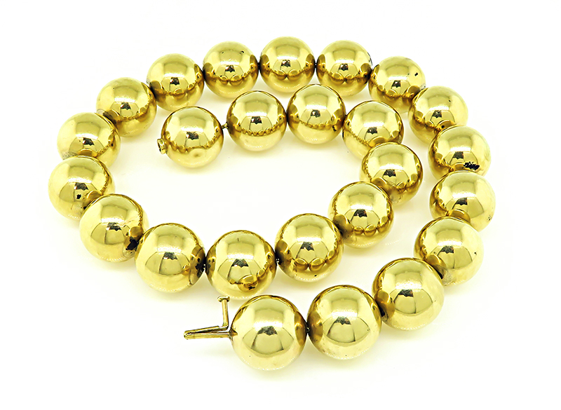 Vintage Gold Bead Necklace