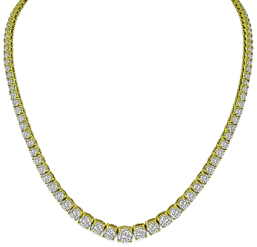Estate 15.00ct Diamond Tennis Necklace