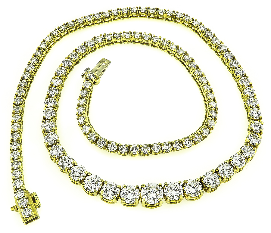 Estate 15.00ct Diamond Tennis Necklace