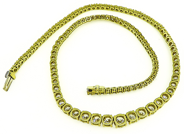 Estate 15.00ct Diamond Tennis Necklace
