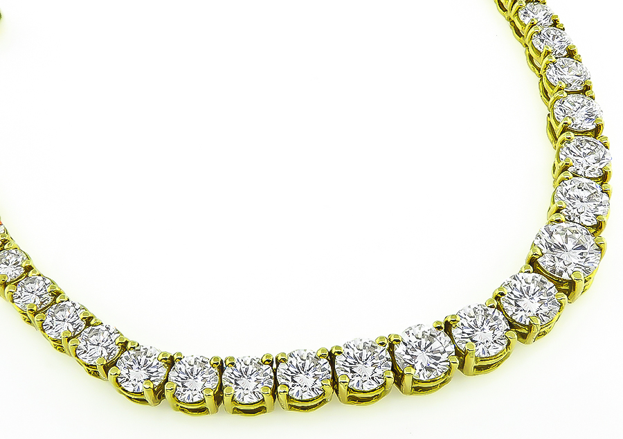 Estate 15.00ct Diamond Tennis Necklace