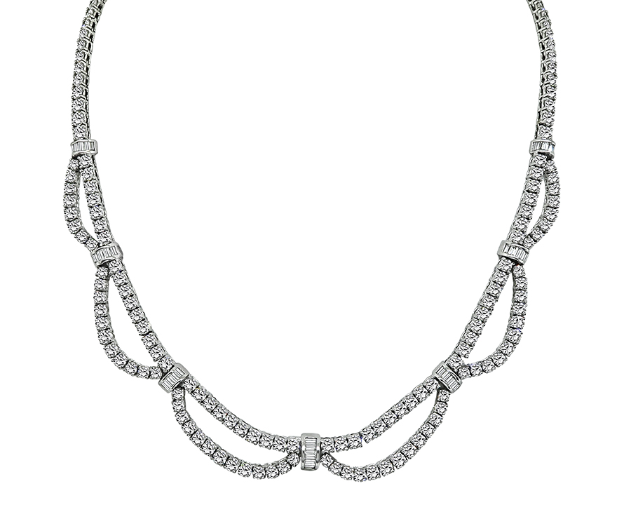 Estate 15.02ct Diamond White Gold Necklace