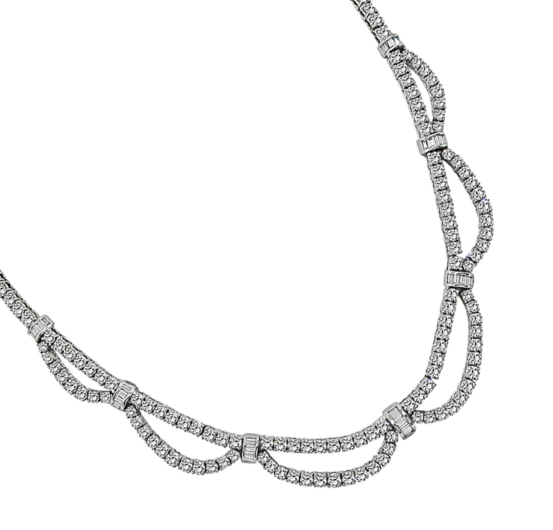 Estate 15.02ct Diamond White Gold Necklace