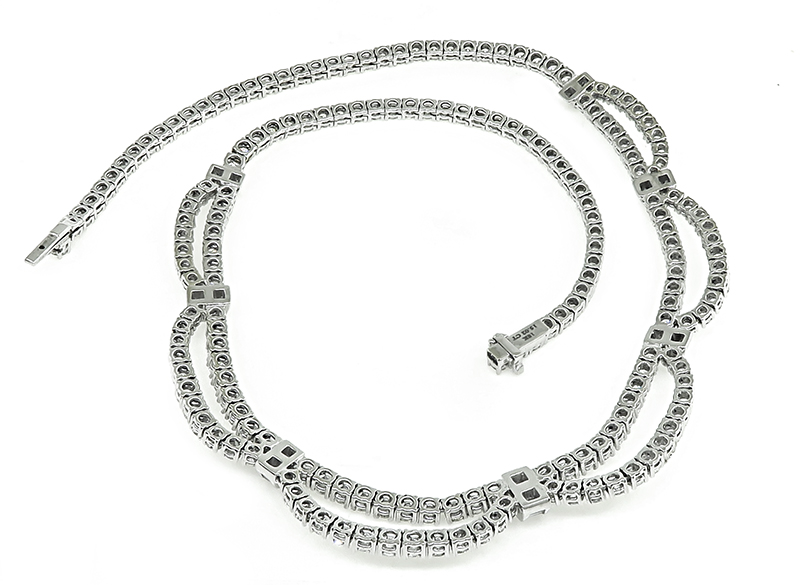 Estate 15.02ct Diamond White Gold Necklace