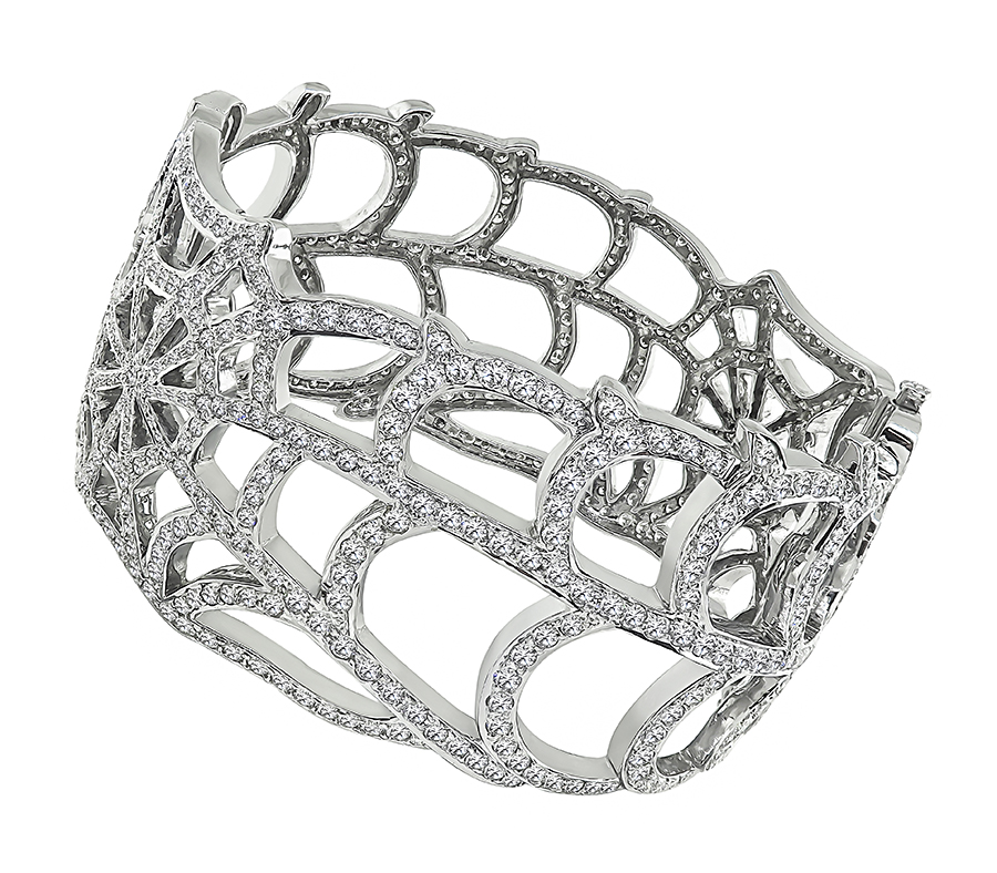 Estate 15.20ct Diamond Gold Bangle