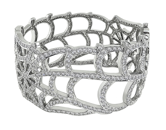 Estate 15.20ct Diamond Gold Bangle