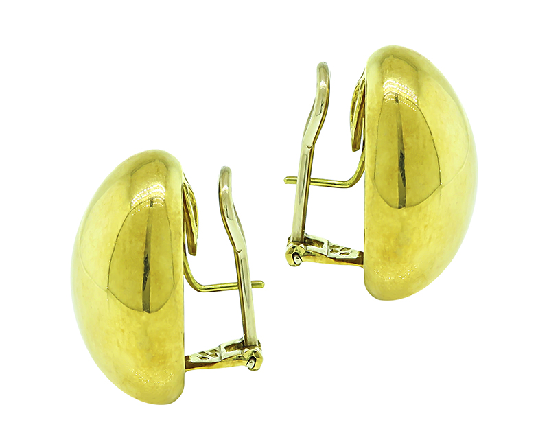 Estate Gold Oval Earrings