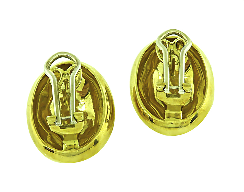 Estate Gold Oval Earrings