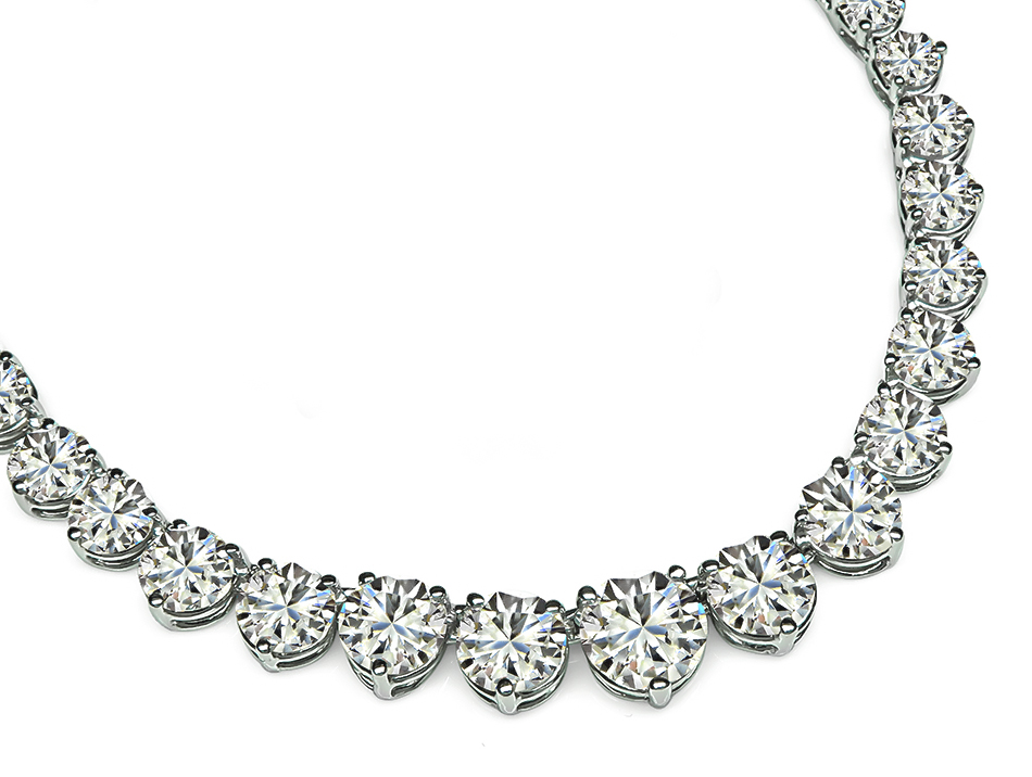 Estate 19.18ct Diamond Gold Tennis Necklace