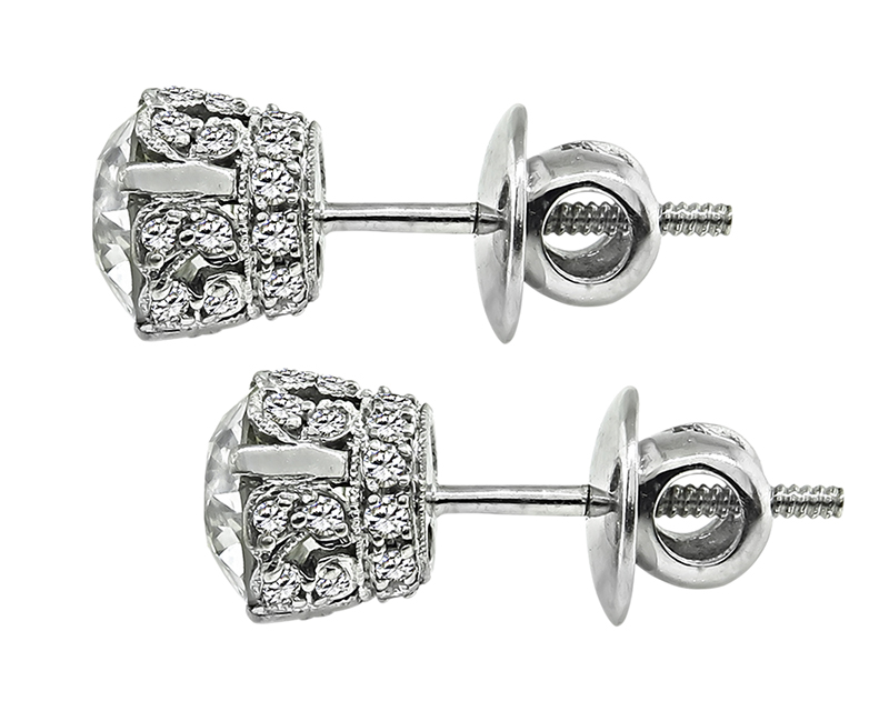 Estate 2.00cttw Diamond Stud Earrings