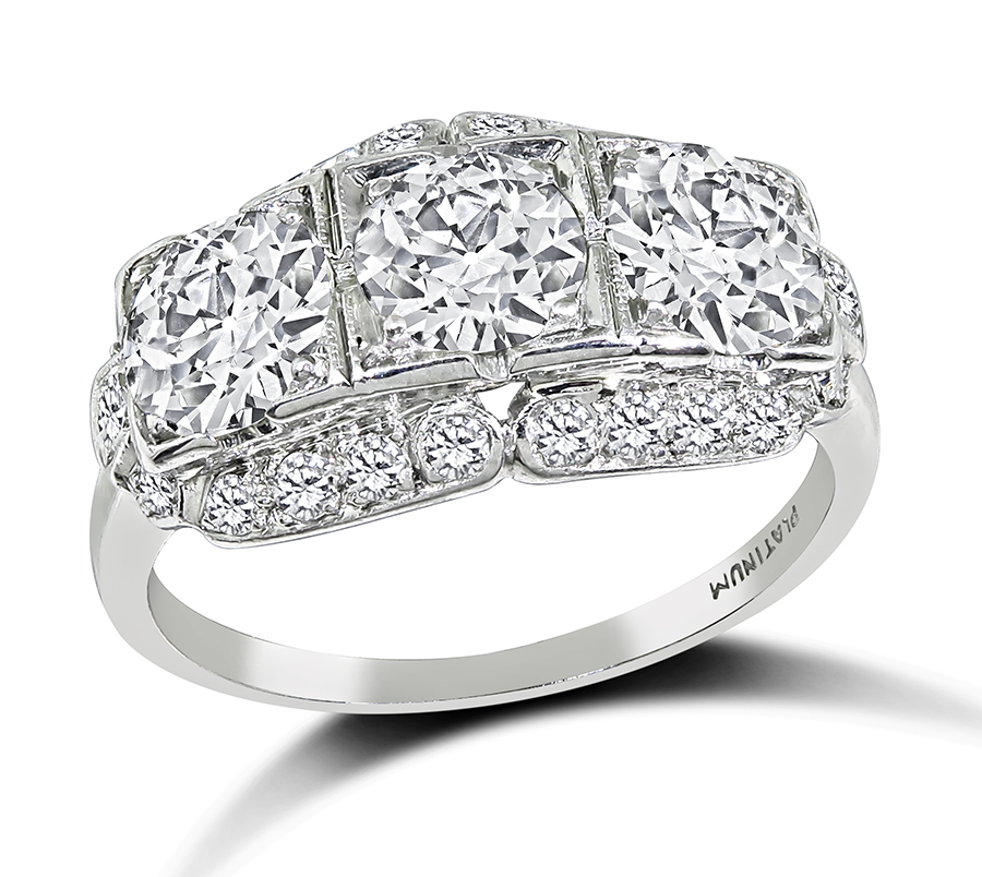 Estate 2.00ct Diamond Three Stone Ring