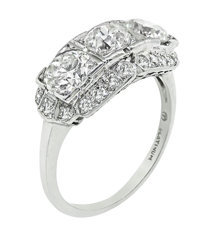 Estate 2.00ct Diamond Three Stone Ring