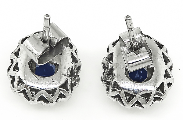 Estate 2.00ct Sapphire 0.90ct Diamond Earrings