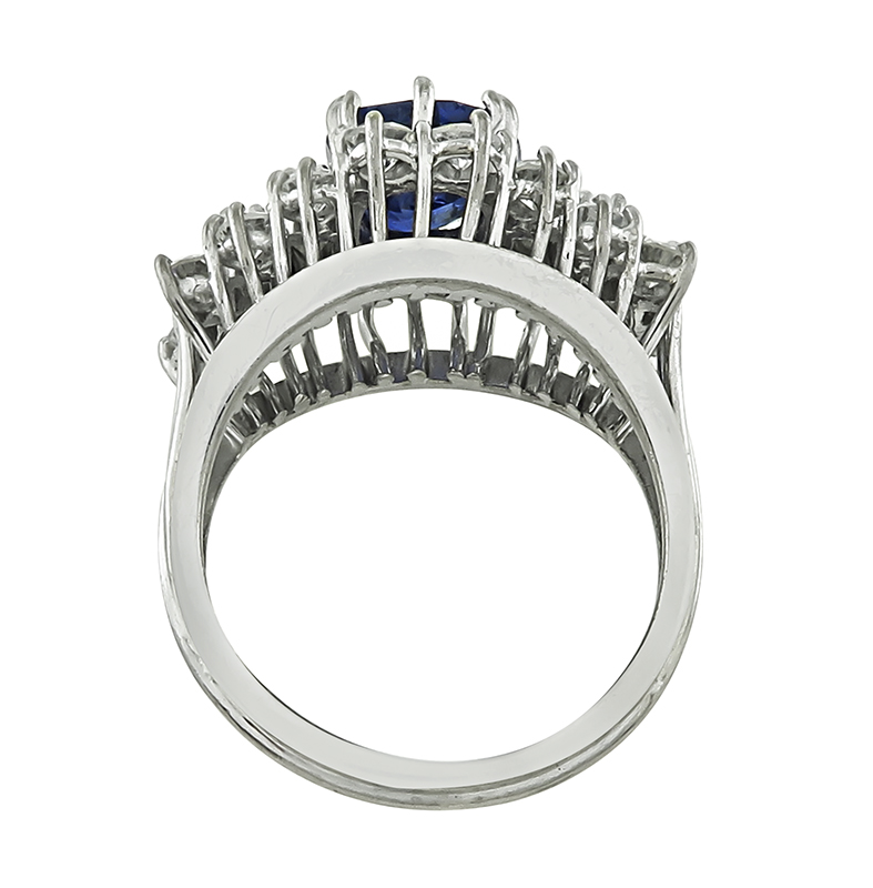 Estate 2.00ct Sapphire 1.00ct Diamond Ring