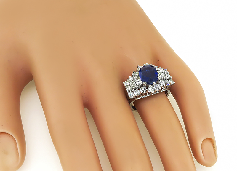 Estate 2.00ct Sapphire 1.00ct Diamond Ring