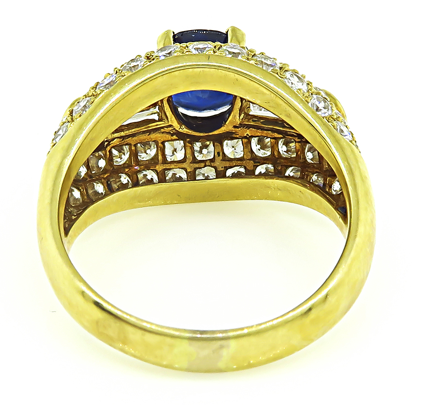 Estate 1.48ct Ceylon Sapphire 2.00ct Diamond Gold Ring