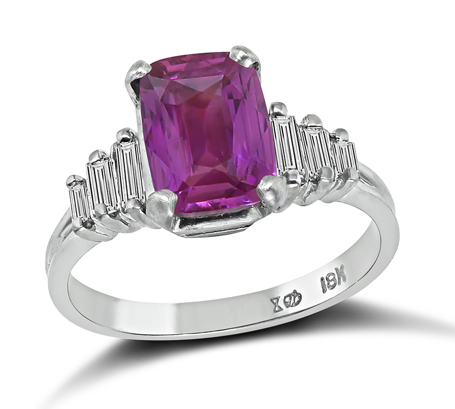 Estate 2.03ct Pink Sapphire Diamond Ring