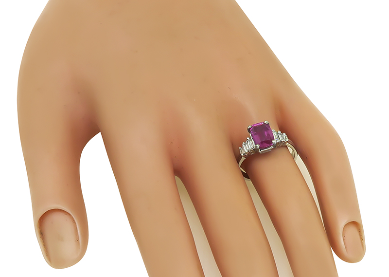 Estate 2.03ct Pink Sapphire Diamond Ring