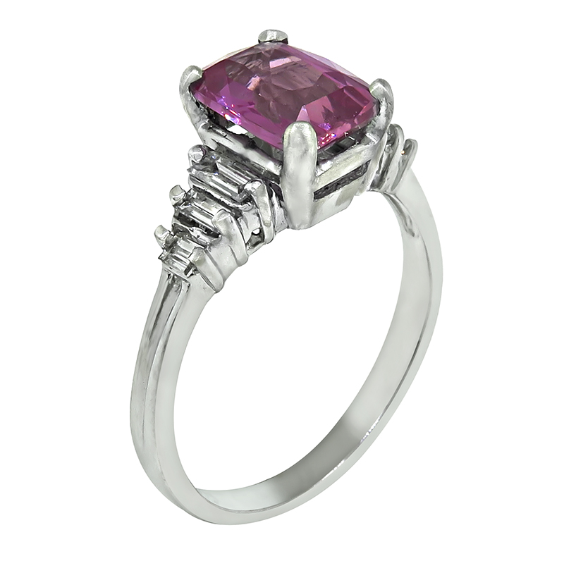 Estate 2.03ct Pink Sapphire Diamond Ring