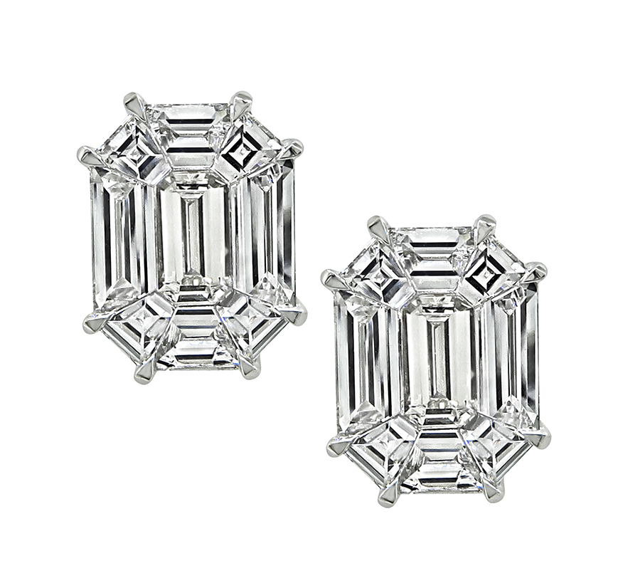 Estate 2.02ct Diamond Illusion Set Stud Earrings