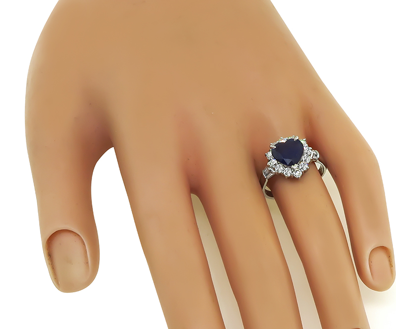 Estate 2.09ct Sapphire 0.74ct Diamond Engagement Ring