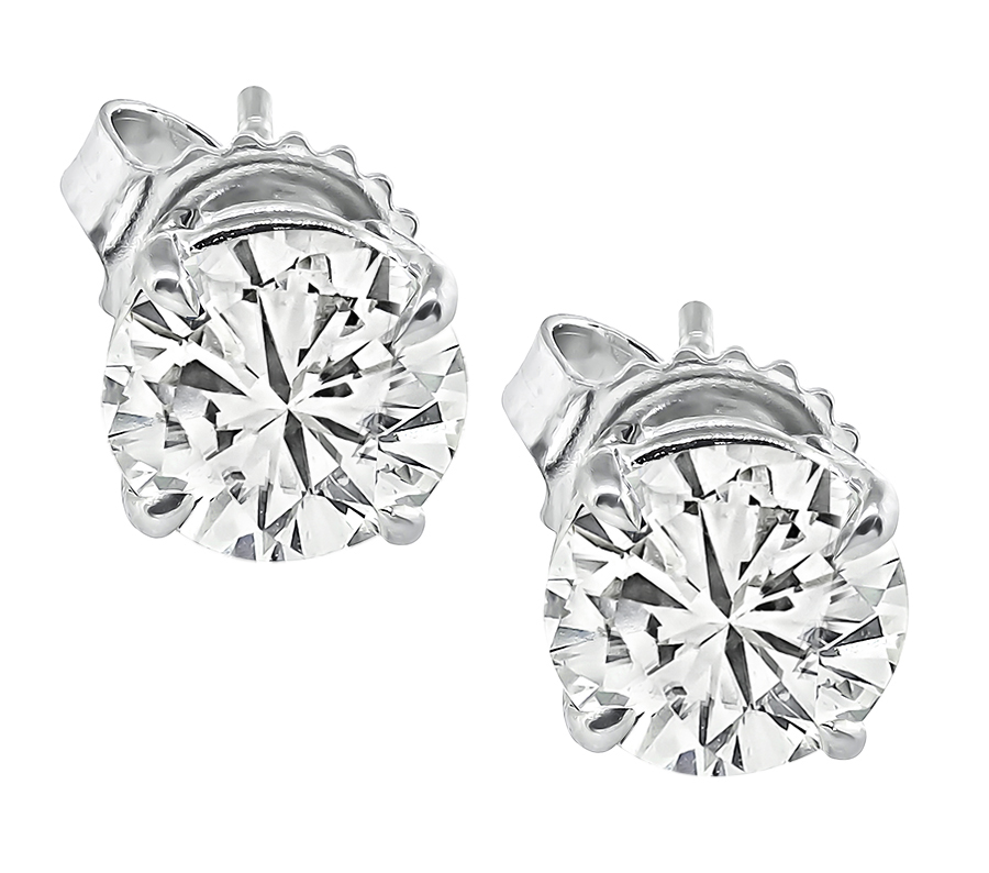 Estate 2.11ct Diamond Stud Earrings