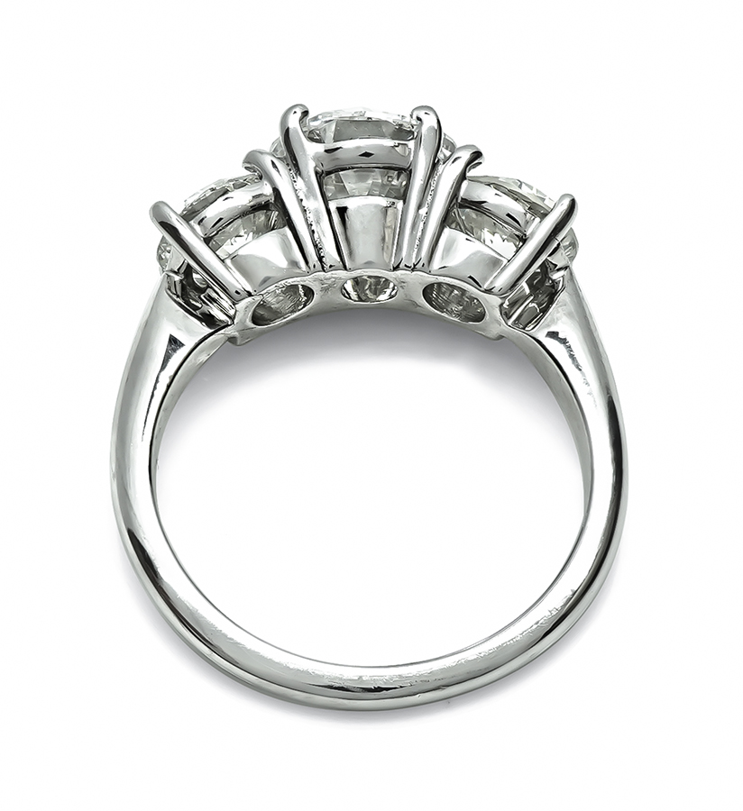 Estate 2.12ct Center Diamond 2.01ct Side Diamond Engagement Ring